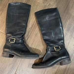 Banana Republic Black Leather Heeled Boots